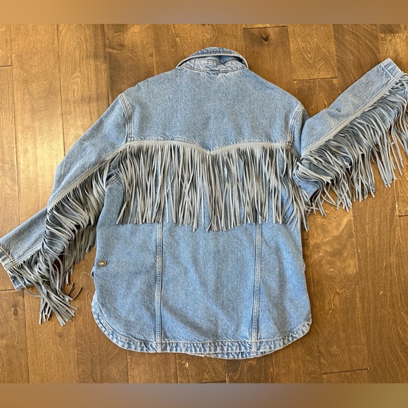 Free People - We The Free Blue Fringe Jacket - Picture 5 of 9